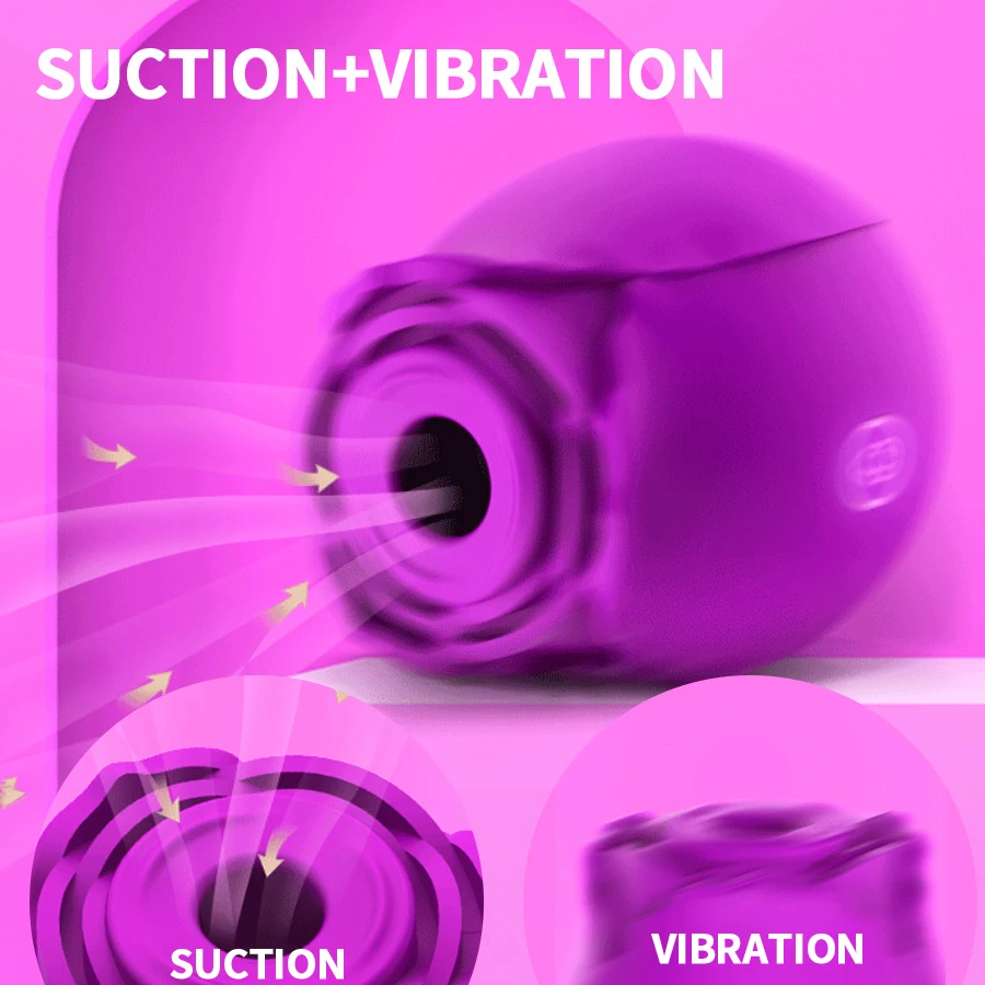 Rose Sex Toy Women Vibrator,Adult Sex Toys Stimulator Licking Sucking Vibrators for Women's, Massager with 10 Modes for Couples