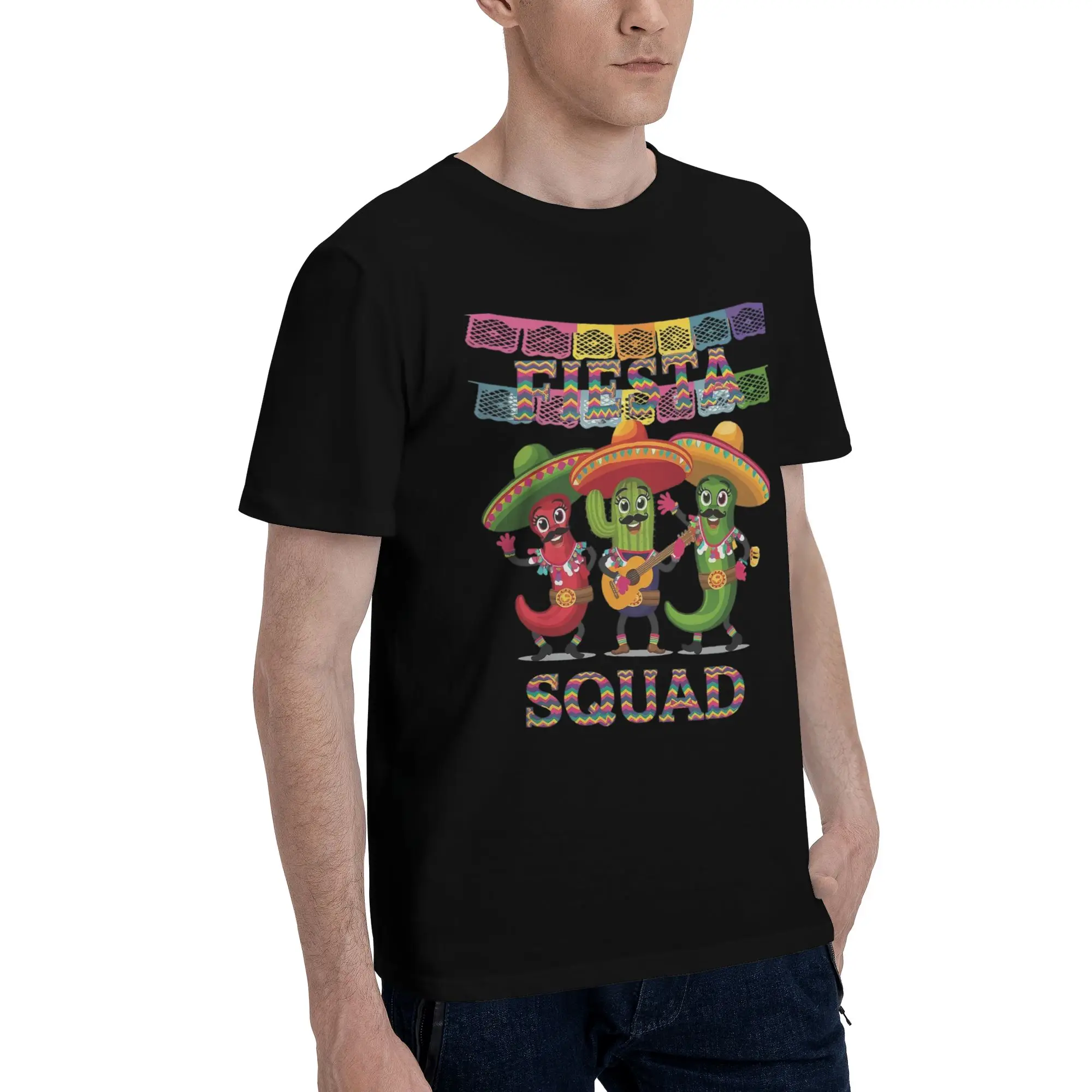 Men Women Graphic Printed Fiesta Squad Cinco De Mayo T Shirt Tee 100% Cotton  T-shirts Clothes