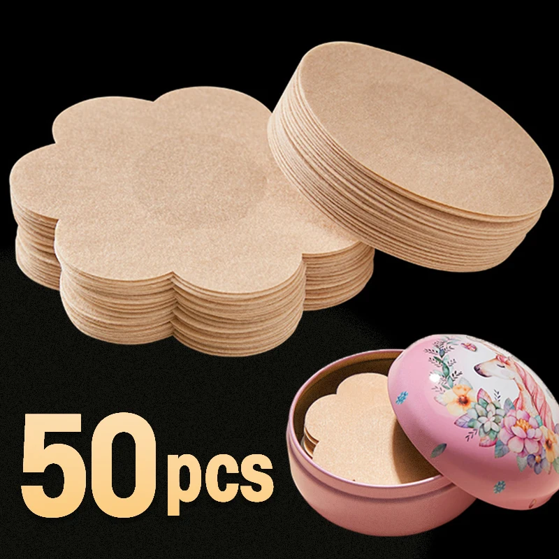 50Pcs Cloth Nipple Cover Teat Hide Women Nipple Pasties Piece Breast Petals Invisible Bra Padding Chest Sticker Patch Covers