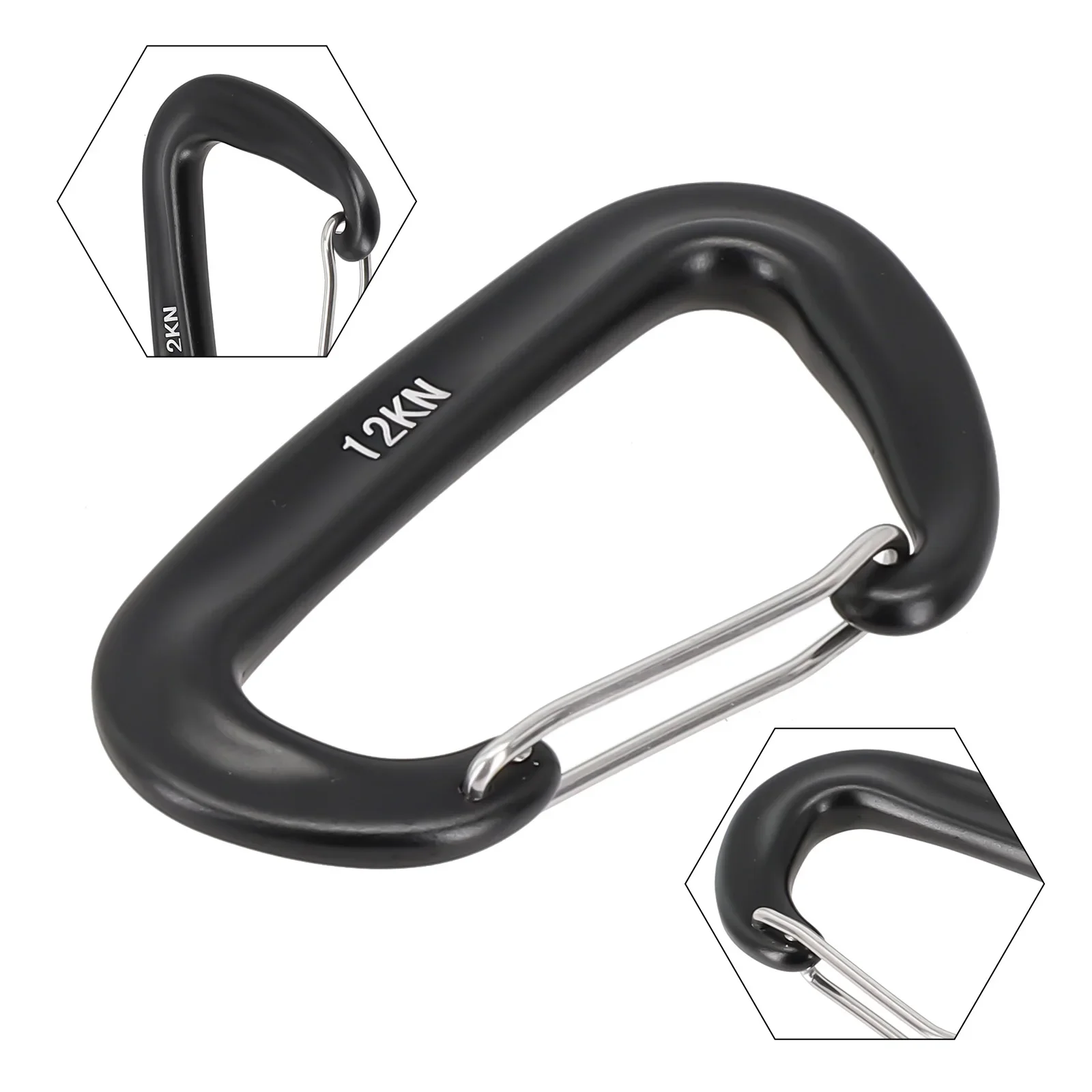 Carabiner D Shape Clip Hook Portable For Climbing Snap Clip 12KN Aluminium Backpack Hook Carabiner For Climbing