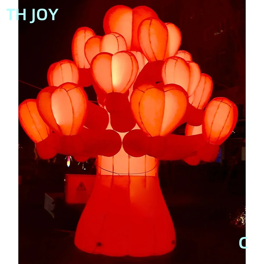 fast air ship to door, Valentine wish tree inflatables, customized inflatable red heart tree wish tree balloon with light