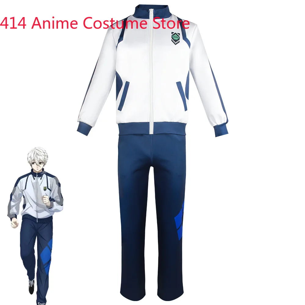 Anime Blue Lock Cosplay Nagi Seishiro Costume White Black Jersey Football Club Yoichi Isagi Jumpsuit Bodysuit Halloween Clothes