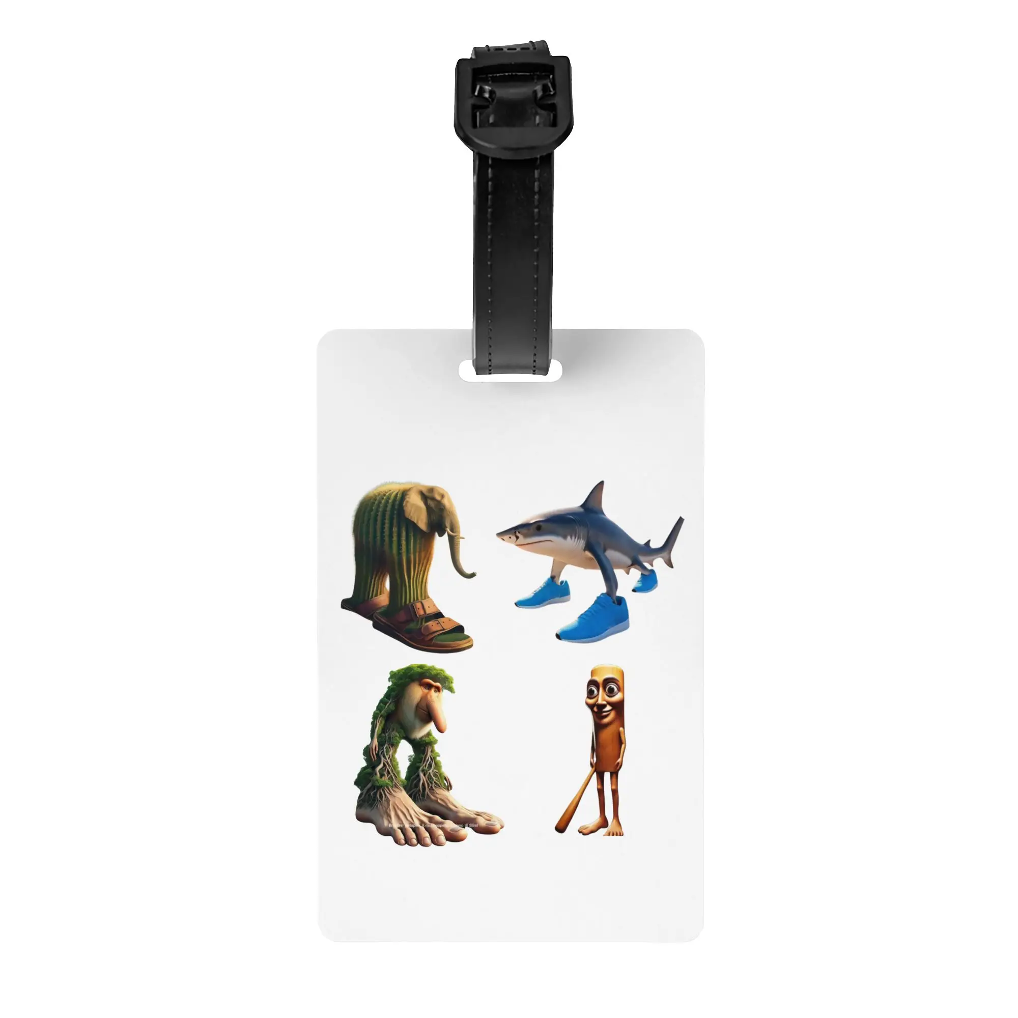 Funny Italian Brainrot Meme Luggage Tag  Suitcase Baggage Privacy Cover ID Label
