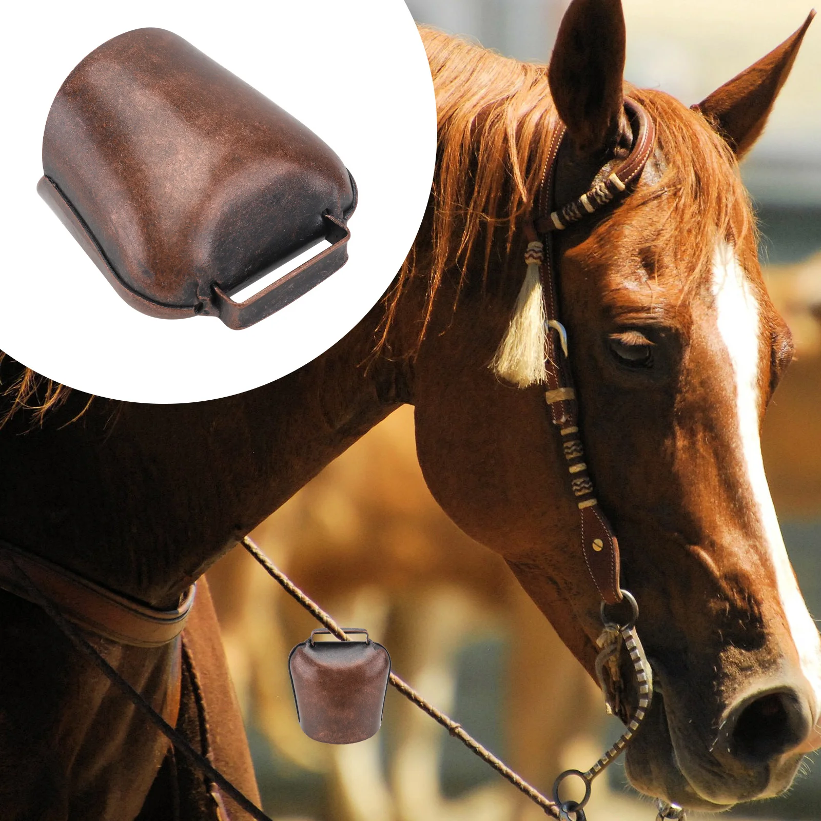 Decoración colgante pequeña y gruesa para ovejas, caballos, vacas, hierro, suministros para animales agrícolas, campana de Animal Diy de estilo grande de bronce rojo, 2 uds.