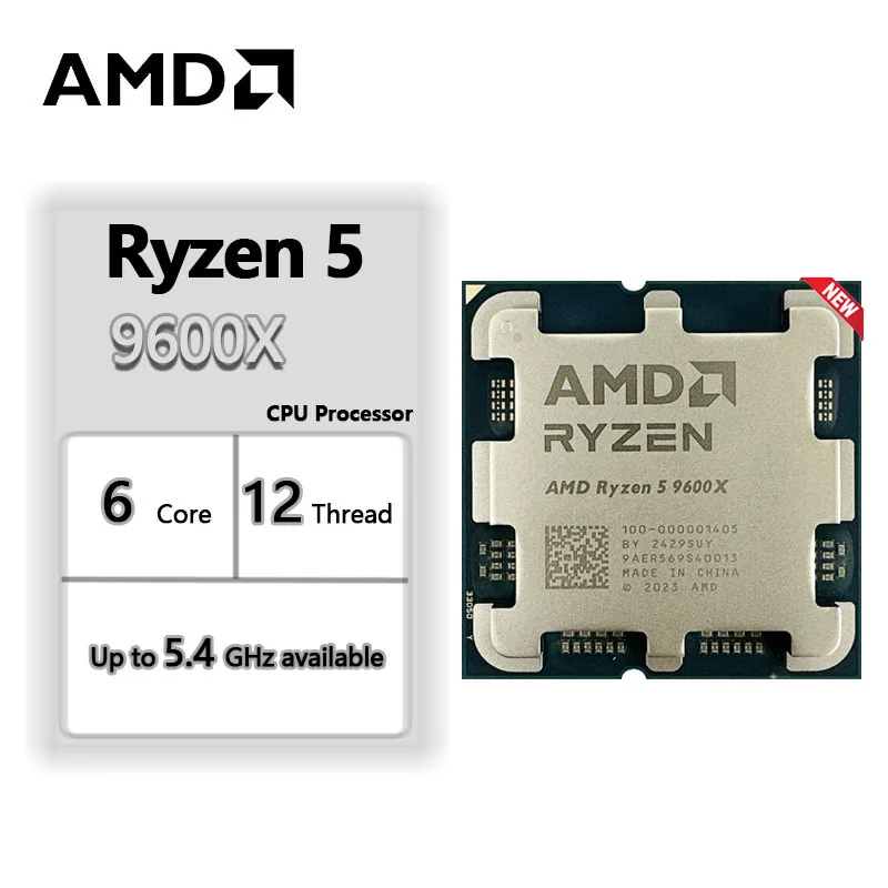 Original AMD Ryzen 5 9600X 6 Core 12 Thread Processor R5 9600X 3.9