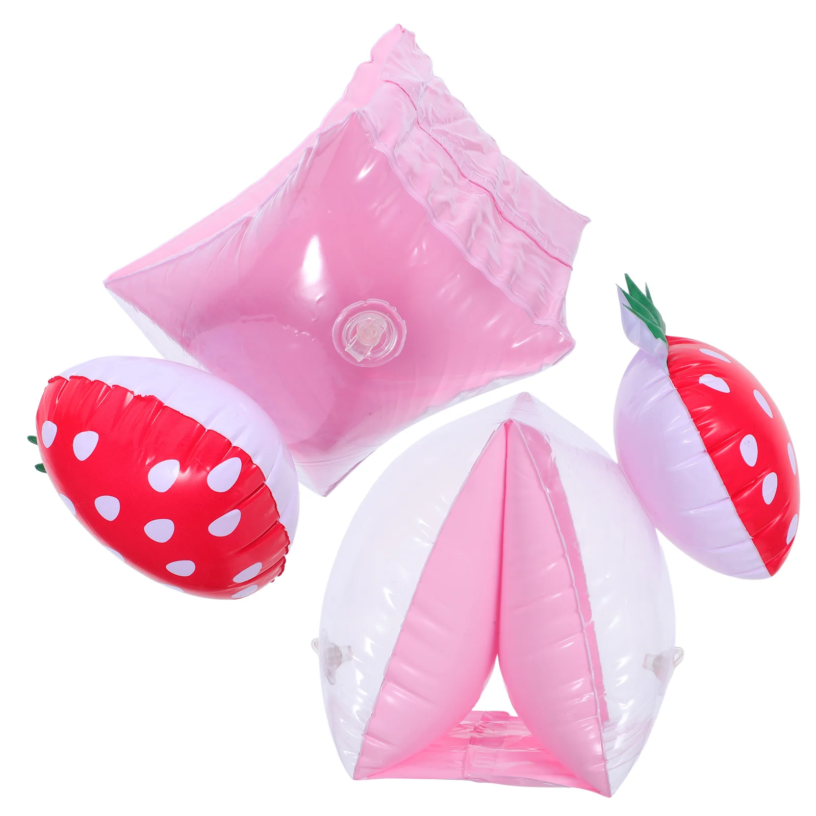 1Pair Inflatable Baby Swimming Arm Bands Strawberry Pattern Child Float Ring Swimming Pool Safety Training Floaties for Kids