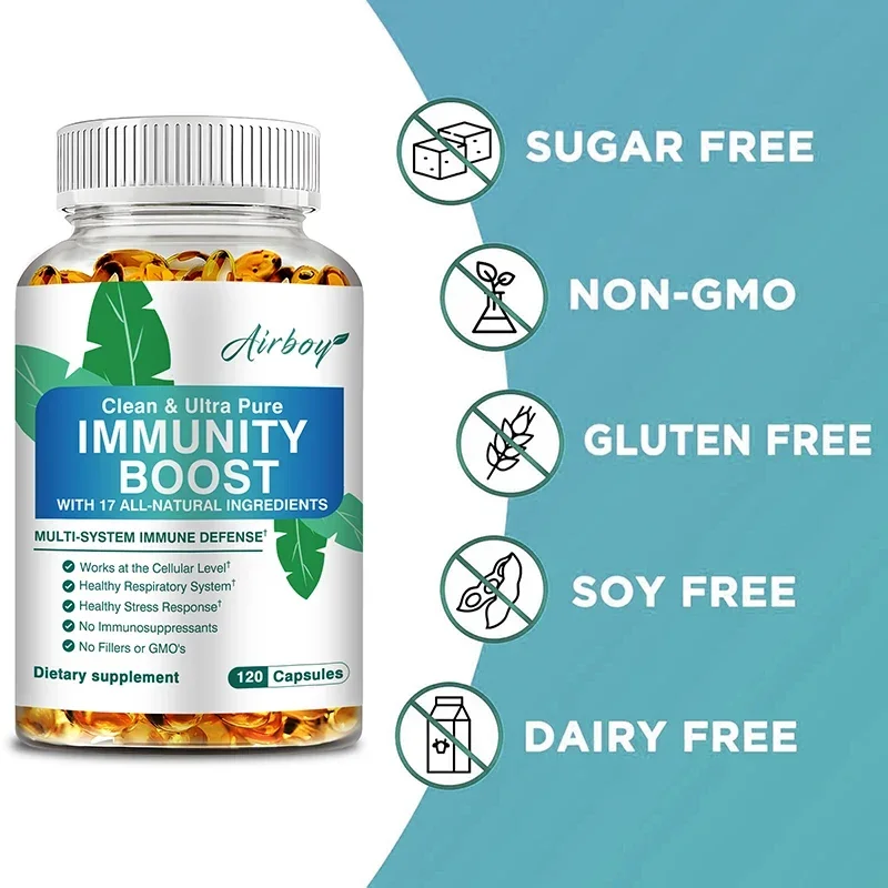 كبسولات تعزيز المناعة - مضادات الأكسدة، تعزز المناعة، تدعم صحة الجهاز التنفسي - مع فيتامين C والزنك والتوت