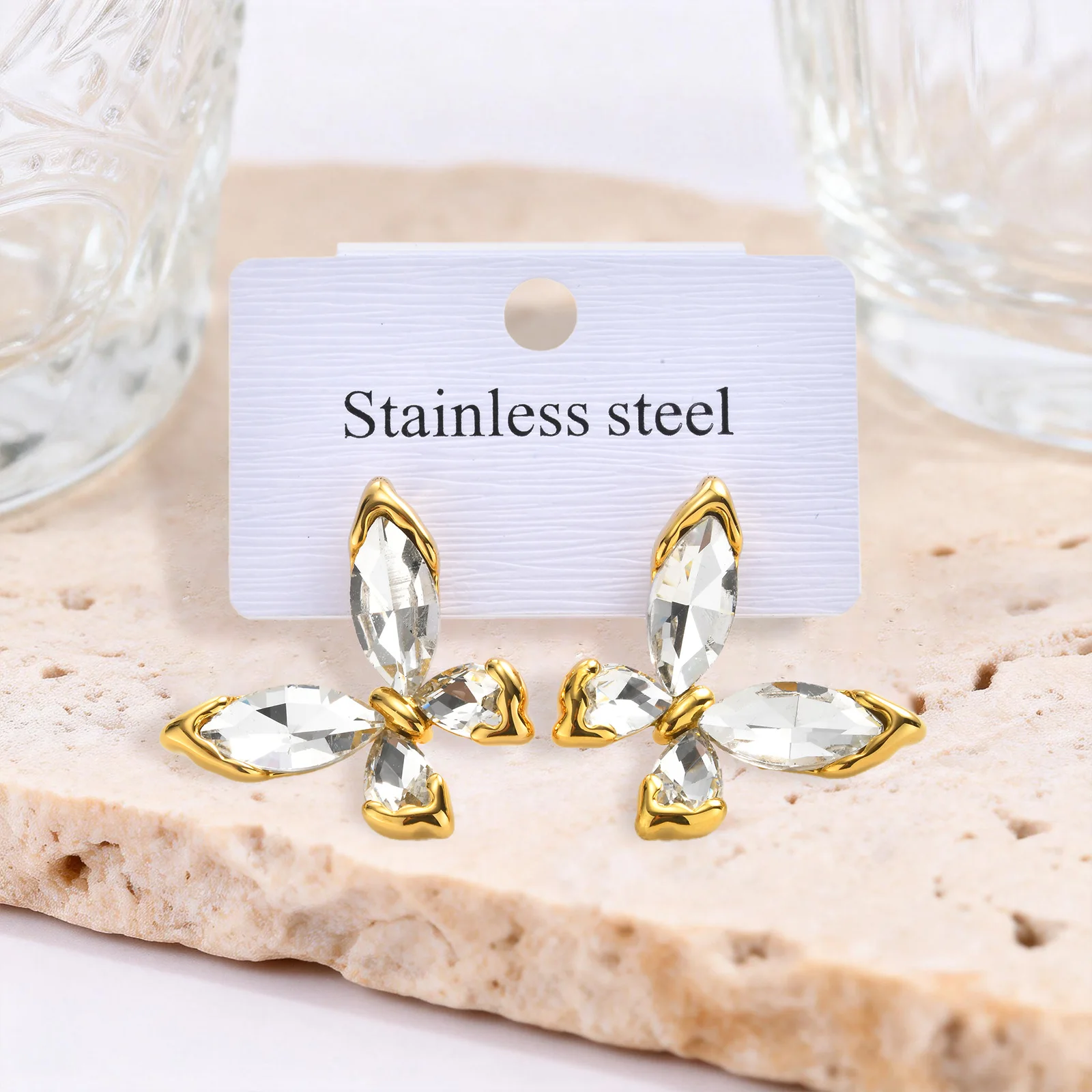 Anting Kupu-kupu Kristal Mewah - Luxury Bags Cz ulasan dan harga