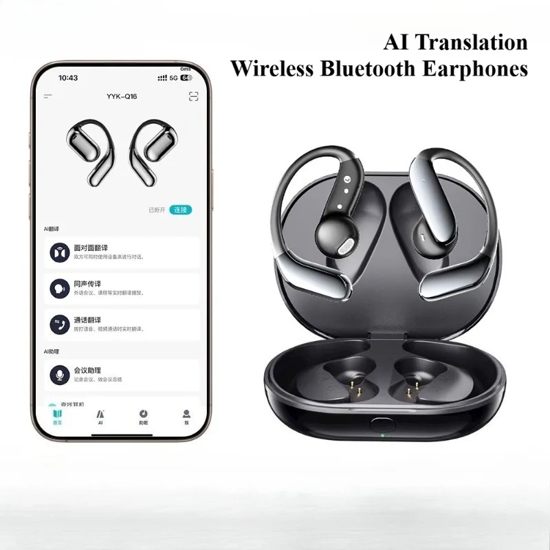 

Wireless AI Translation Headphone OWS Bluetooth 5.4 Noise Cancellation Headset Ultra Long Battery Life for Study Sports Office