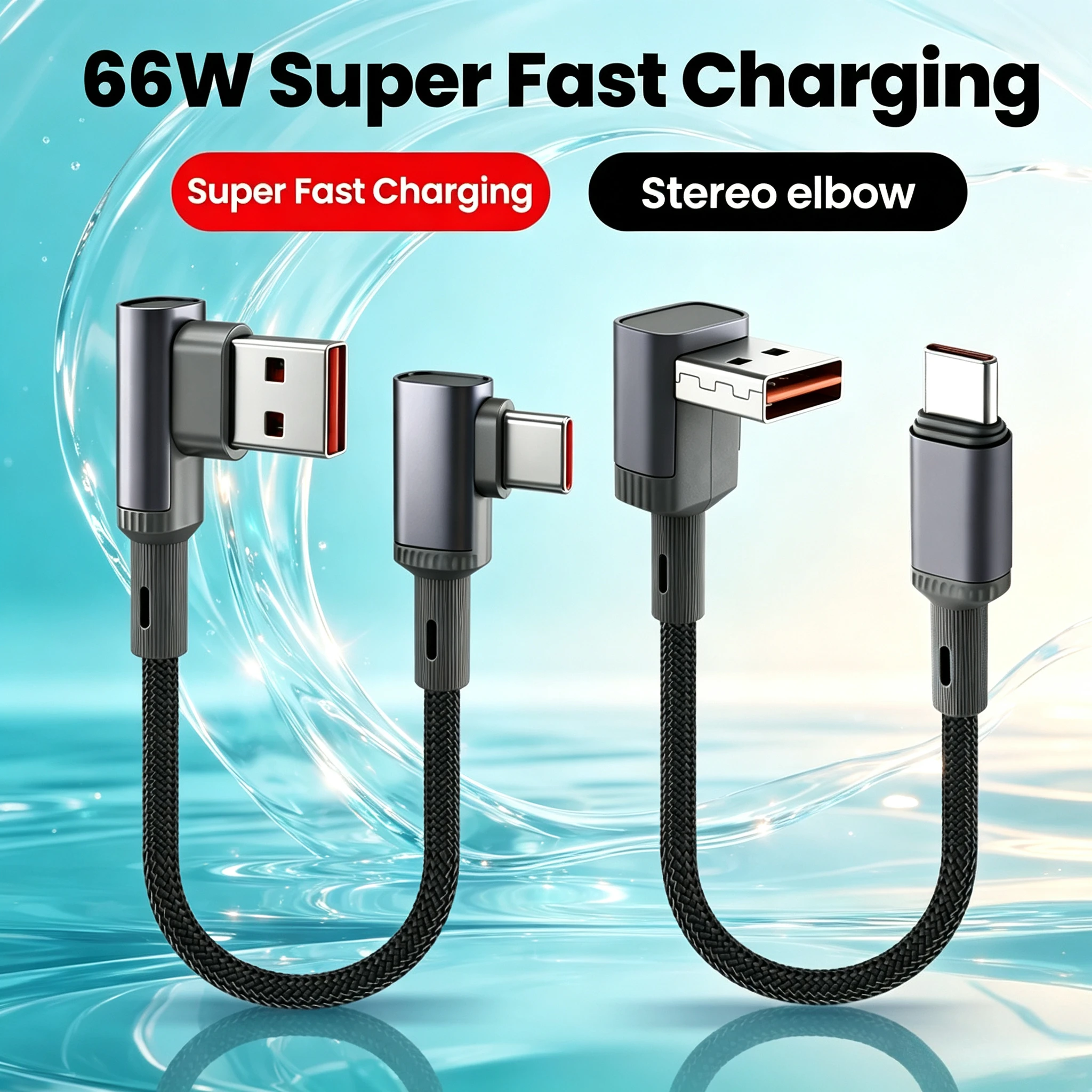 15/25/50cm Short 66W Fast Charging Type C Cable 90° Elbow USB C For iphone 15 16 17 Huawei Power Bank Cord Type C Charge Wire