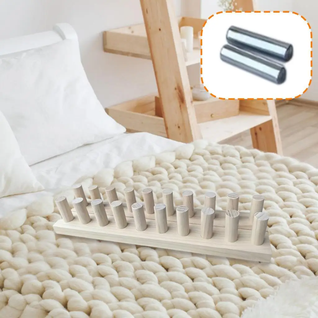Wooden Knitting Loom Chunky Knitting Blanket Loom 30.2 inch Long Home Decor Stackable for Portability Yarn Craft DIY Weaving