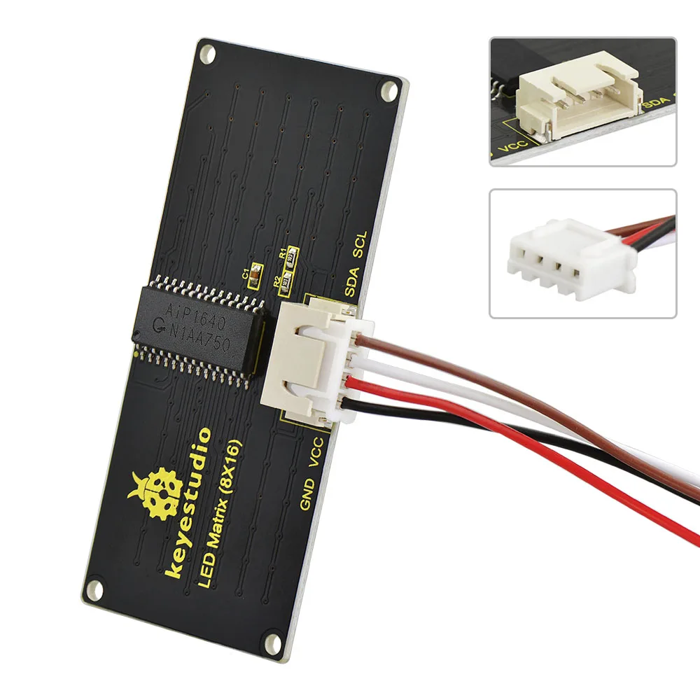 Picture 6: KEYESTUDIO 8x16 LED Dot Matrix Board With PH 2.54 Connector +4Pin Cable For Arduino DIY Projects Parts