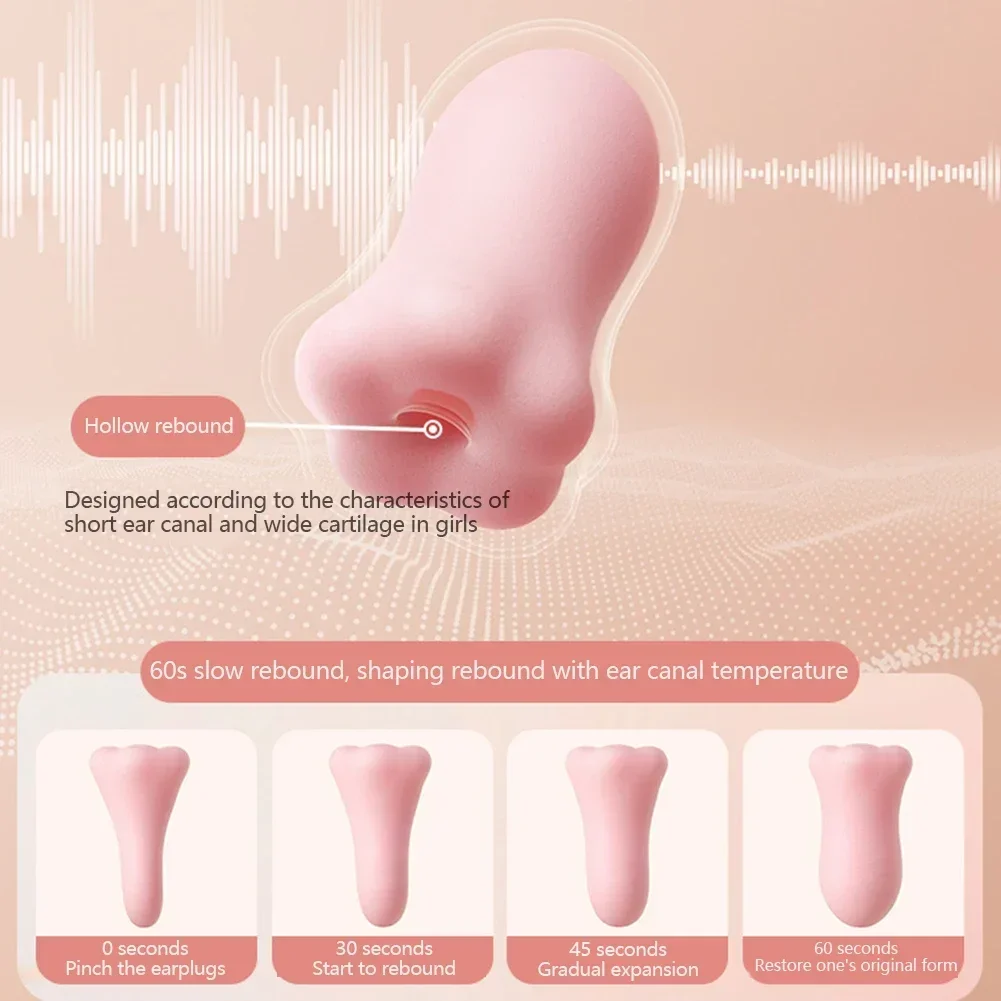 6Pcs Soundproof Sleeping Earplugs PU Sponge Cute Earplugs Special Mute Anti-Noise Sleep Ear Protection Soft Slow Rebound Earplug