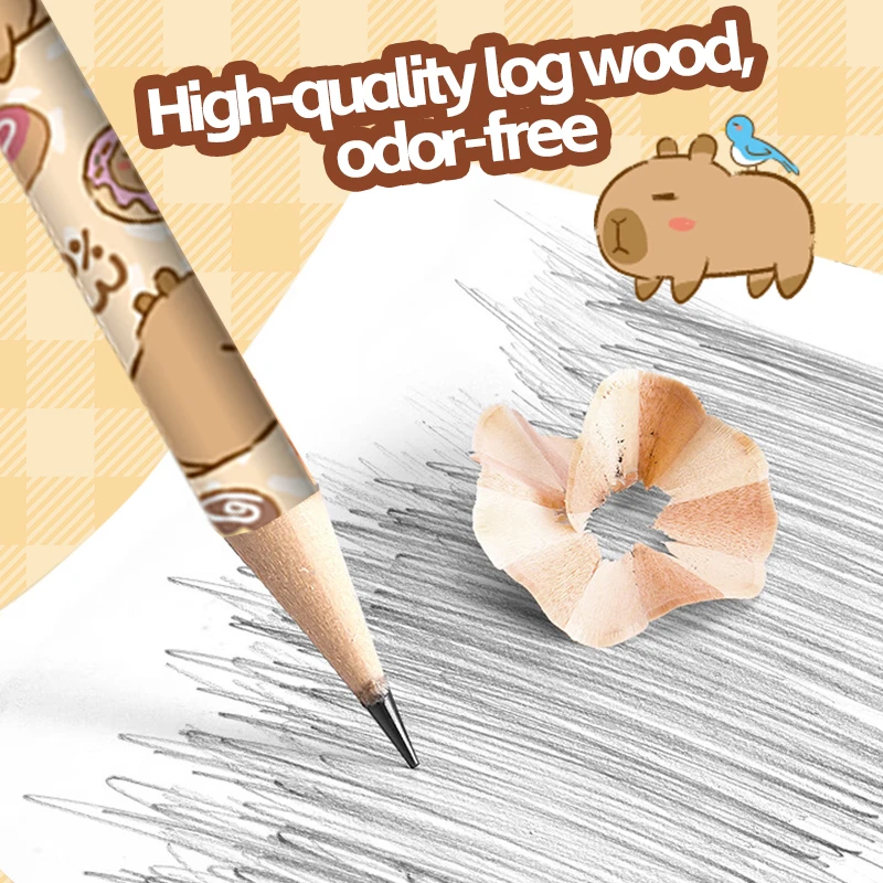 أقلام رصاص خشبية من Jiamei Kapibara أقلام رصاص مثلثة Hb أقلام تصحيح الوضعية 12-حزمة 30-حزمة أقلام رصاص كرتونية هدايا قرطاسية إبداعية للطلاب #3