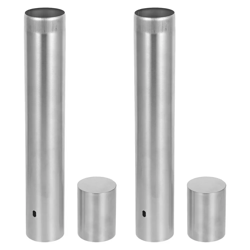 2Pcs Stainless Steel Document Tube Birth Certificate Holder Waterproof Compact for Travel Office Home Storage Cylinder