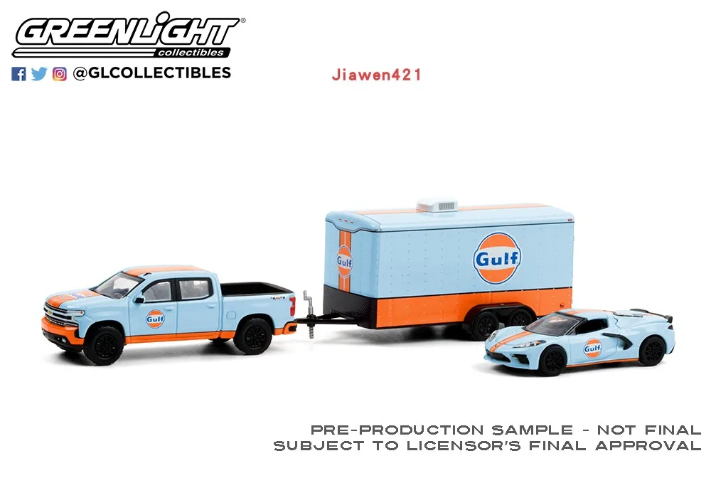 

Green Light 1:64 2021 Chevrolet Gulf Oil Corvette C8 And Gulf Oil 31110-Ccar Model Collection Toys Gifts