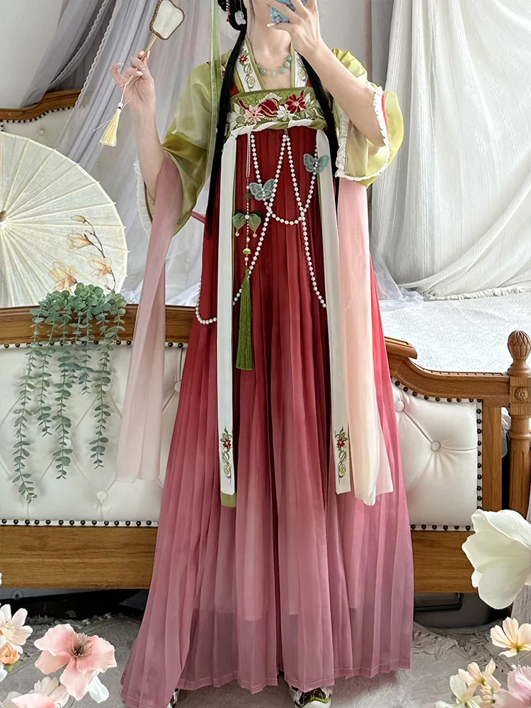 Hanfu أنثى رقيقة ، ملابس Xianqi القديمة ، جديدة ، صيفية ، رياح صينية ، نسخة محسنة ، 48 ، ZH05