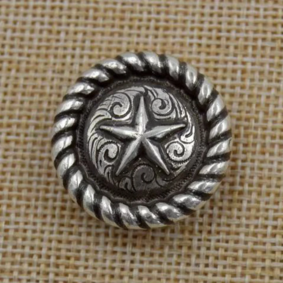 

Leathercraft hardware accessories, DIY hand-sewn leather decorative fasteners with pentagram braid pattern. 2 pieces per pack.
