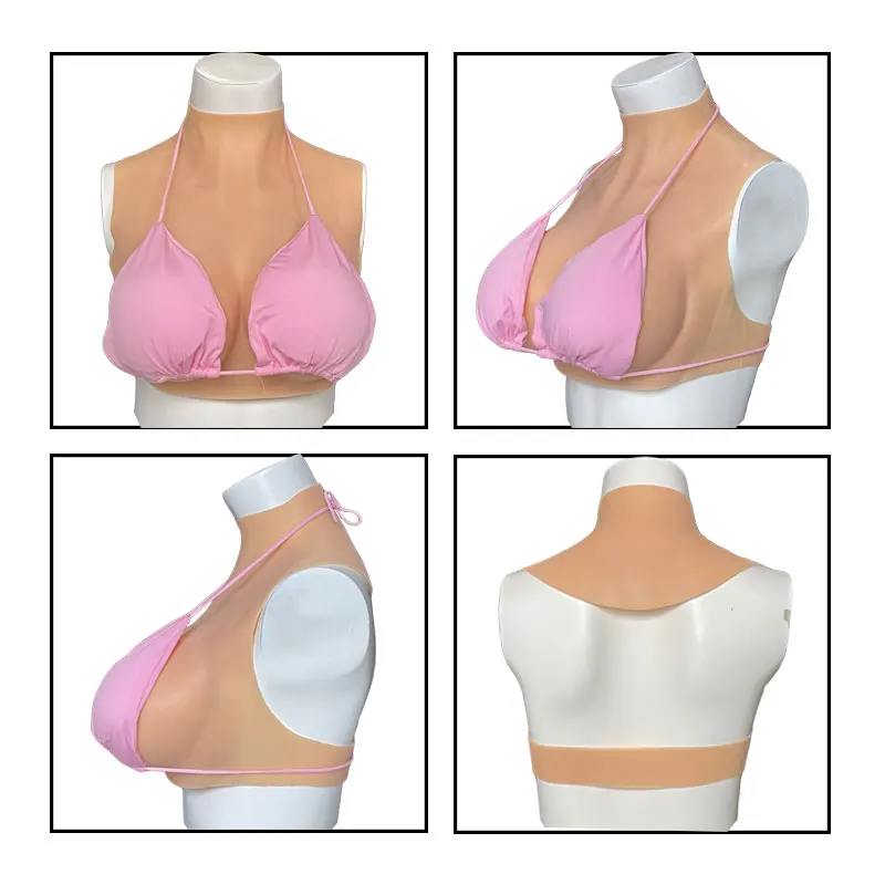 Realistic Silicone Breast Forms Enhancer with Nipple Areola Plump Soft Shake for Transgender Crossdresser Cosplay Fake Boobs