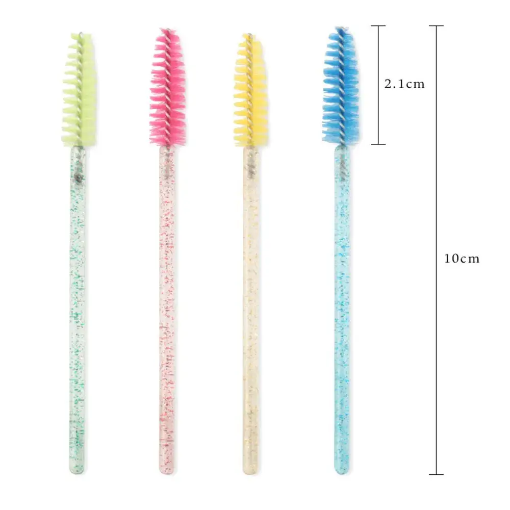 100pcs Disposable Eyelash Brushes with Spiral Multi-color Mascara Wands Portable Makeup Applicator Kit for Eyelash Extension