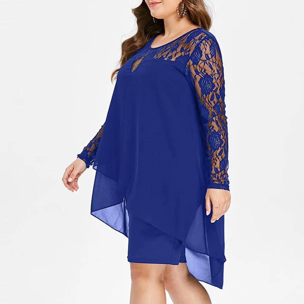 Plus Size Sheer Swing Saum Party kleid für Frauen Plus Size Plus Size Kleider für Frauen Party kleider für Plus Size Frauen Party