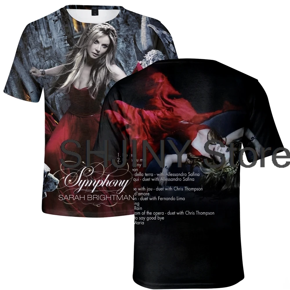 

Sarah Brightman Merch T-shirt 2024 Tour Crewneck Short Sleeve Tee Men Women Streetwear 3D Clothes