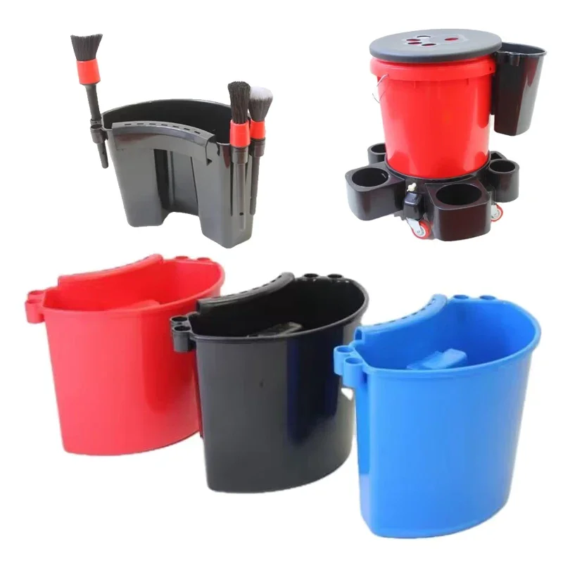 

Universal Bucket Organizer Car Detailing Tools Towels Brushes Mitt Fast Easy Storage Kits External Hanging Barrel Wash Bucket