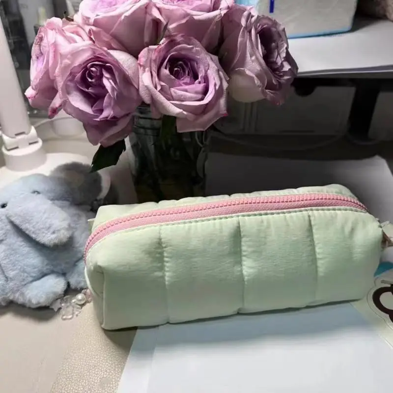 

Summer New Cr Striped Handbag Student Class Color Blo Pen Bag Korean Sle Leisure Small Square Bag Pure Color Cotton Ha...