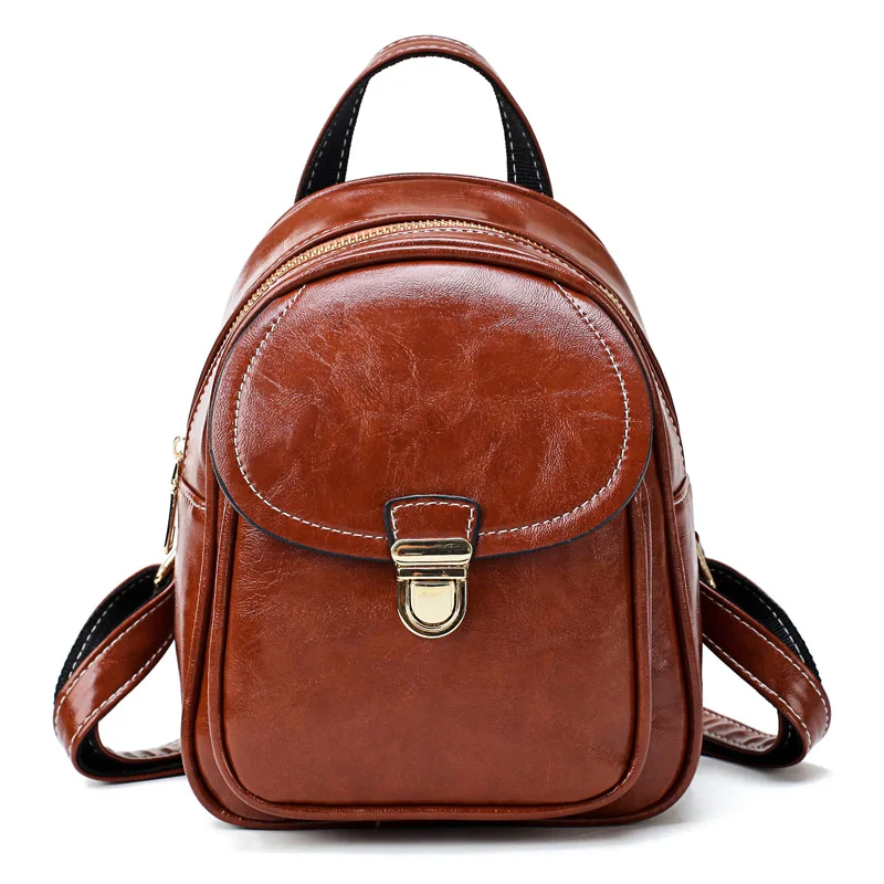 Vintage Style Women Small Backpack High Quality PU Leather Lady Shopping Backpack Fashion Girls Backpack Women Shoulder Bag SAC