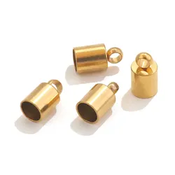 10pcs Stainless Steel End Tip Caps for Leather Cord for Jewelry Making Bracelet Necklace Tassel Cap Connectors Jewelry Findings
