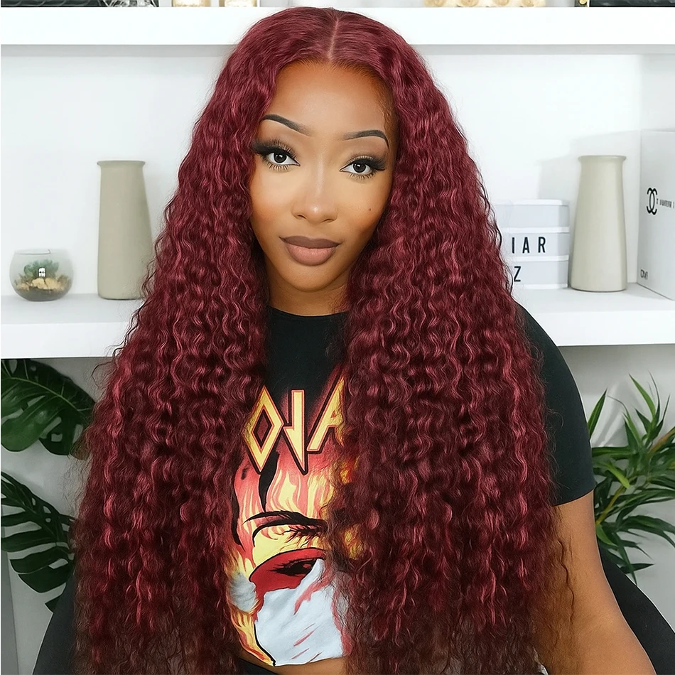 

Распродажа: 99j Бургундский парик из натуральных волос с HD прозрачным кружевом 13x4, глубокая волна, 30 дюймов, с предварительно вычесанной линией роста, окрашенный, с кружевной передней частью