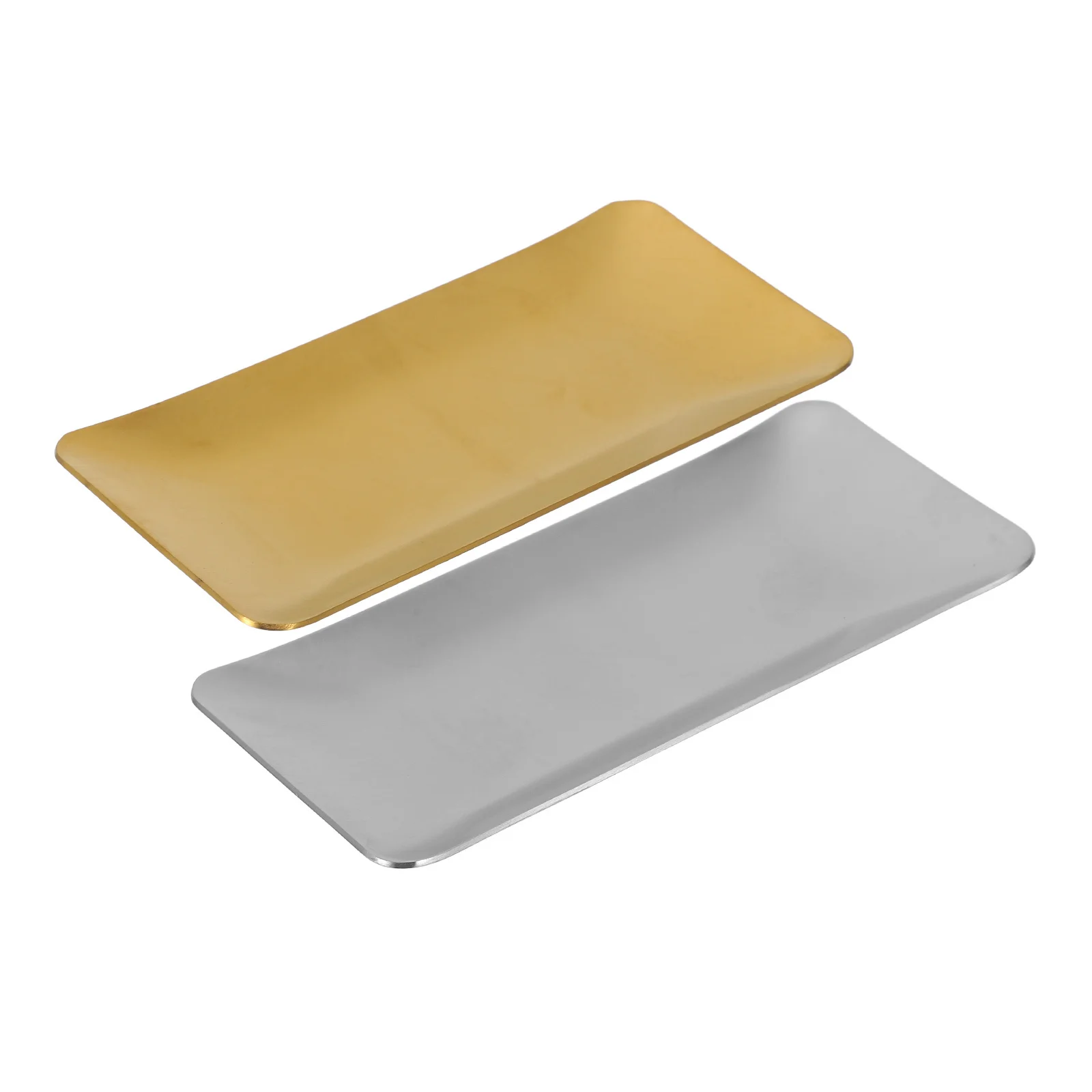 

2Pcs Stainless Steel Towel Tray Napkin Tissue Holder Bathroom Vanity Organizer Desktop Toothbrush Plate Towel Tray