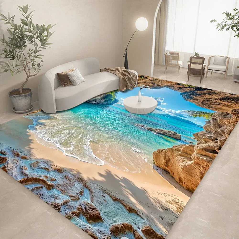 Ocean Seawater Beach Water Area Rug,Carpet Rug for Living Room Bedroom Sofa Doormat Decor,Kid Play Crawl Floor Mat