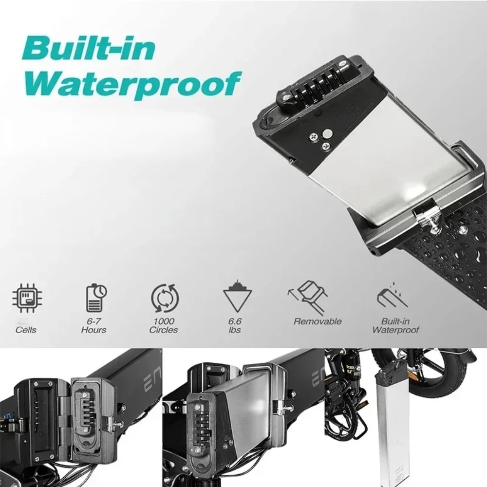 48V/52V 17.5Ah Li-ion Battery for New Engwe Engine X/EP2 Pro, Foldable Replacement with Charger, Compatible 1000W-250W Motor