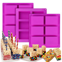 Silicone Baking Molds For Rice Krispie Treats Rectangle Snacks Cereal Bars Tray For Crispy Making Chocolate Brownie Soap Butter