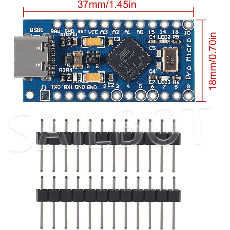 10-1 قطعة برو مايكرو ATmega32U4 5 فولت 16 ميجا هرتز رقاقة أصلية استبدال ATmega328 لاردوينو برو ميني ل ليوناردو UNO R3