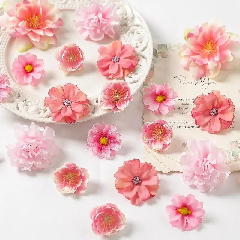 36Pcs/Bag Silk Flower Heads Fake Rose Daisy for Home Decoration Wedding Decor Garland Supplies Artificial Craft Flower Wreath - view 3