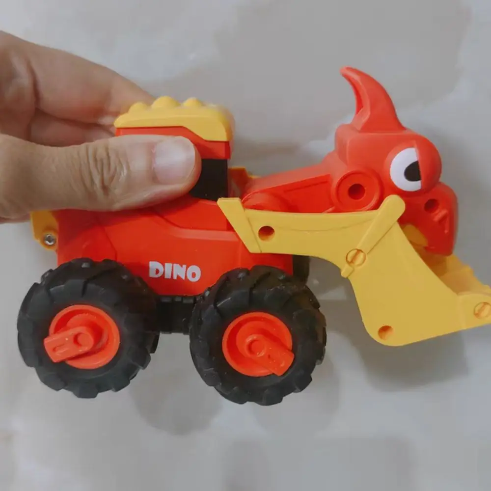 Jouet en plastique pour enfants, presse de voiture, Puzzle, dinosaure, ingénierie, Collection de modèles de voiture, dessin animé, pelle, jouet de voiture