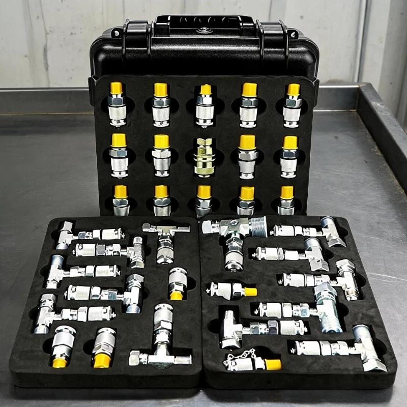 Excavator Hydraulic Maintenance Pressure Gauge Adapter Kit 20 Joints 14 Tees Pressure Test Tee Pilot Distribution Valve Travel