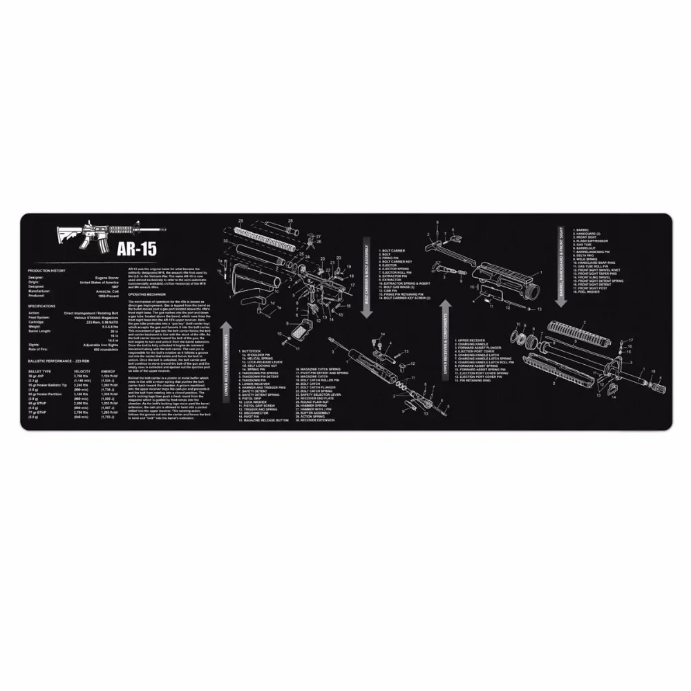 AR-15 AK47 870 Glock Gun Cleaning Rubber Mat 36