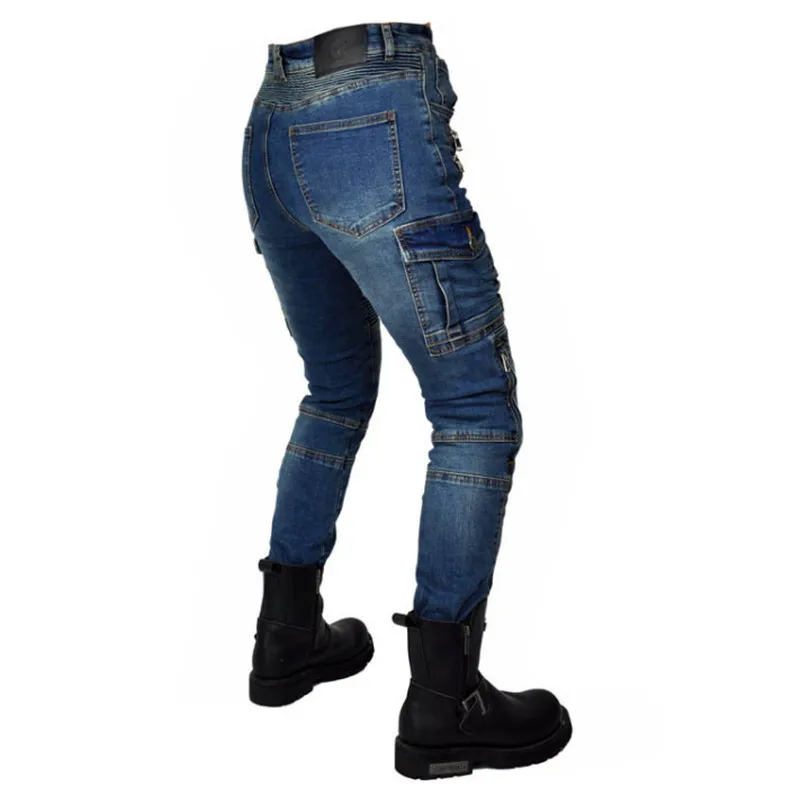 MEW motorcycle jeans women Four seasons retro casual riding pants Washed motorcycle elastic anti-fall pants