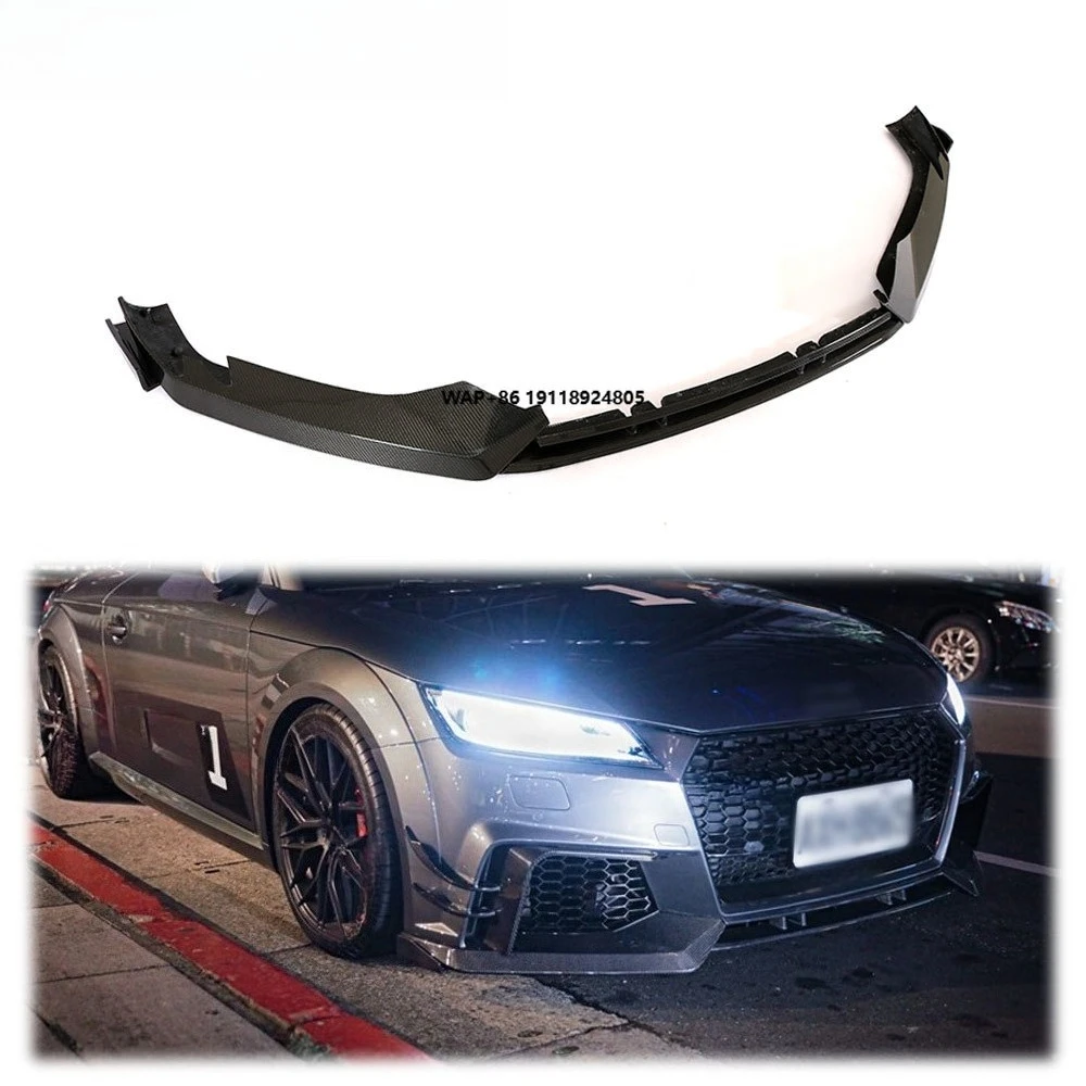 

For TT RS Front Bumper Lip Spoiler Splitter Body Kit Carbon Fiber 2016-2019