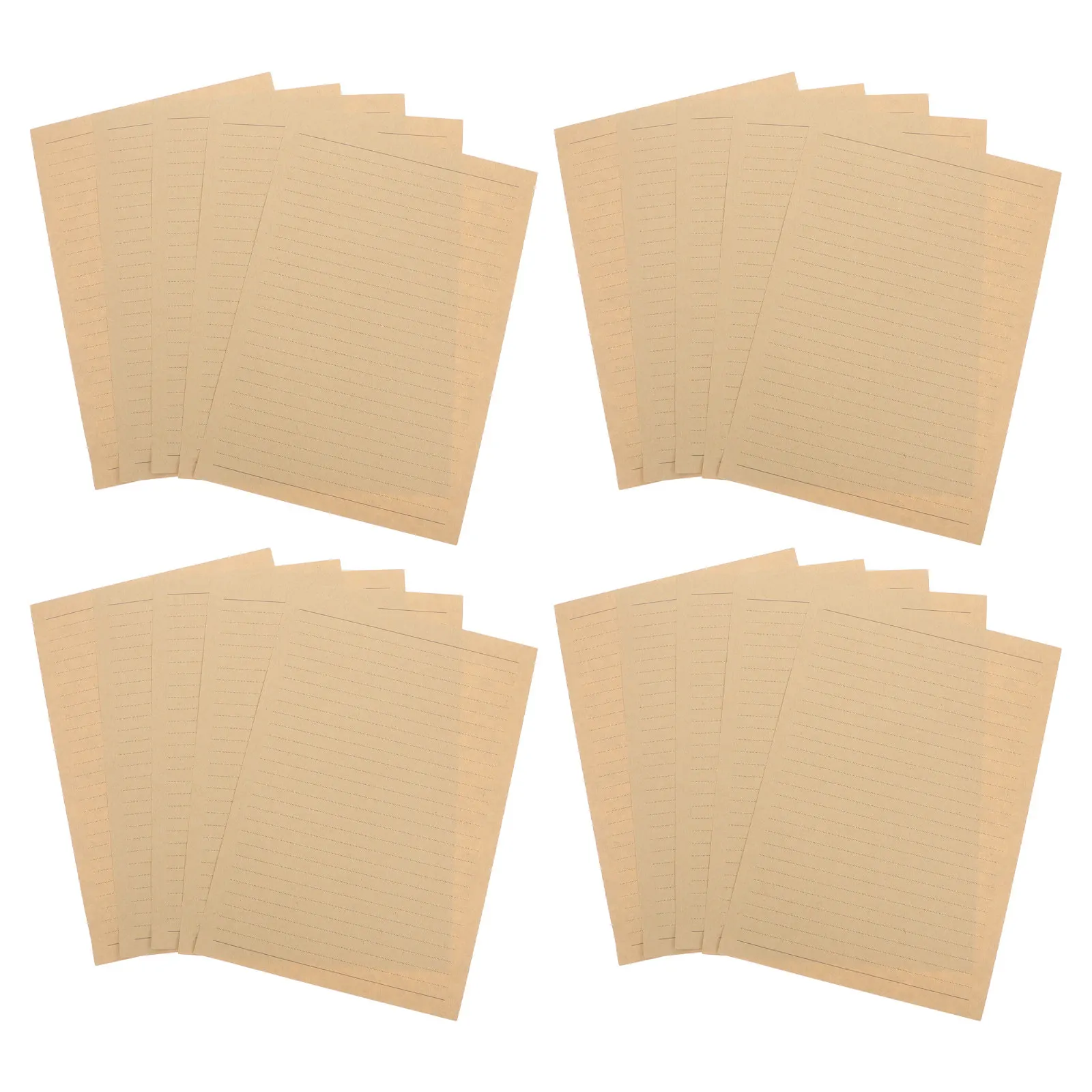50Sheets Vintage Kraft Lined Letter Paper Retro Writing Stationery for Valentine Thank You Notes Invitations Poetry Letters