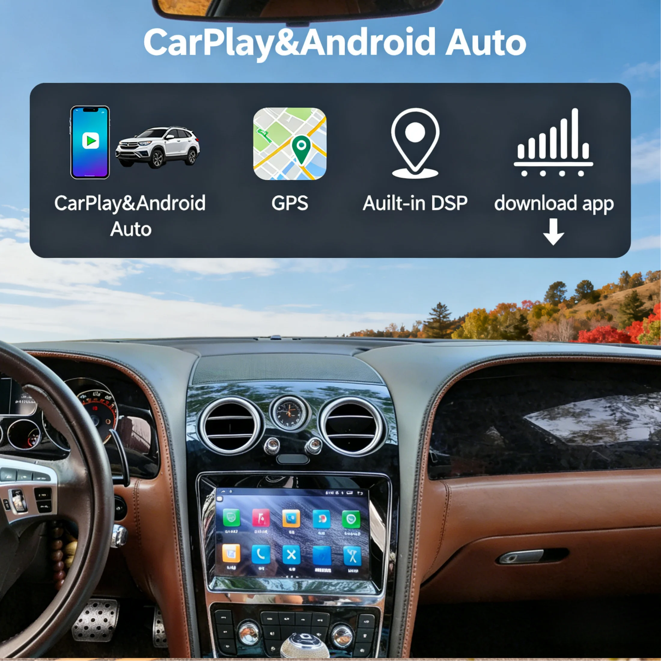 Android 14 Video Player for Bentley Flying Spur Continental GT Navi 2005 2006 2007 2008-2012 Multimedia GPS Car Radio Head Unit