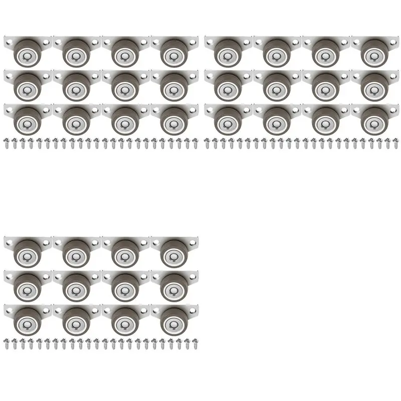 A25F-36PCS Furniture Caster Wheels 1.25 Inch Small Side Mount Caster Low Profile Casters Non Swivel Rigid Silent For Drawers