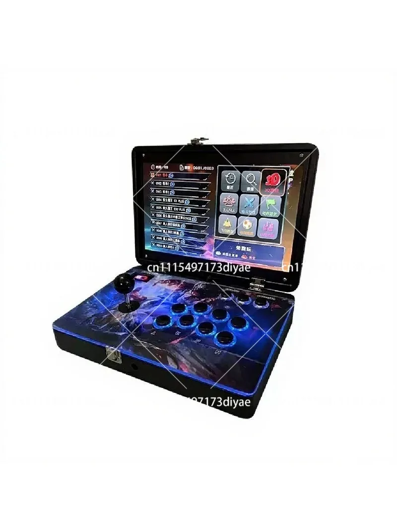 14-Inch Portable Joystick Game Console, Folding Arcade Fighting Machine with Screen, Home Gaming System