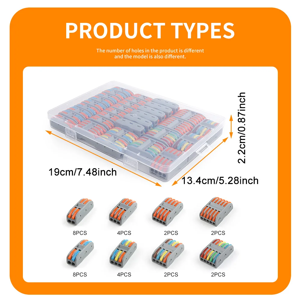 DIY GO 32-teiliges Kabelverbinder-Set Schnelle Push-in Universal-Kompaktverbinder für 2/3/4/5-Wege Elektrische Schnellverbindungsklemmen – Detail 9