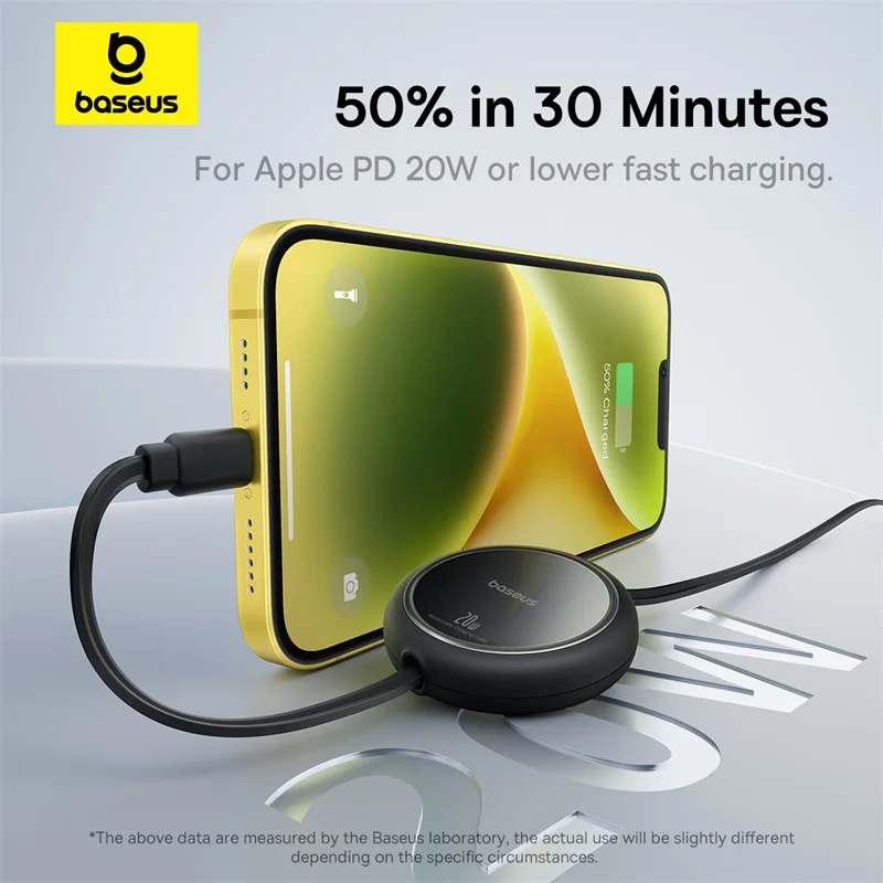 Baseus Retractable PD 20W USB C Cable For iPhone 14 13 12 Pro Max iPad Macbook Wire Fast Charging Type C Data Cord