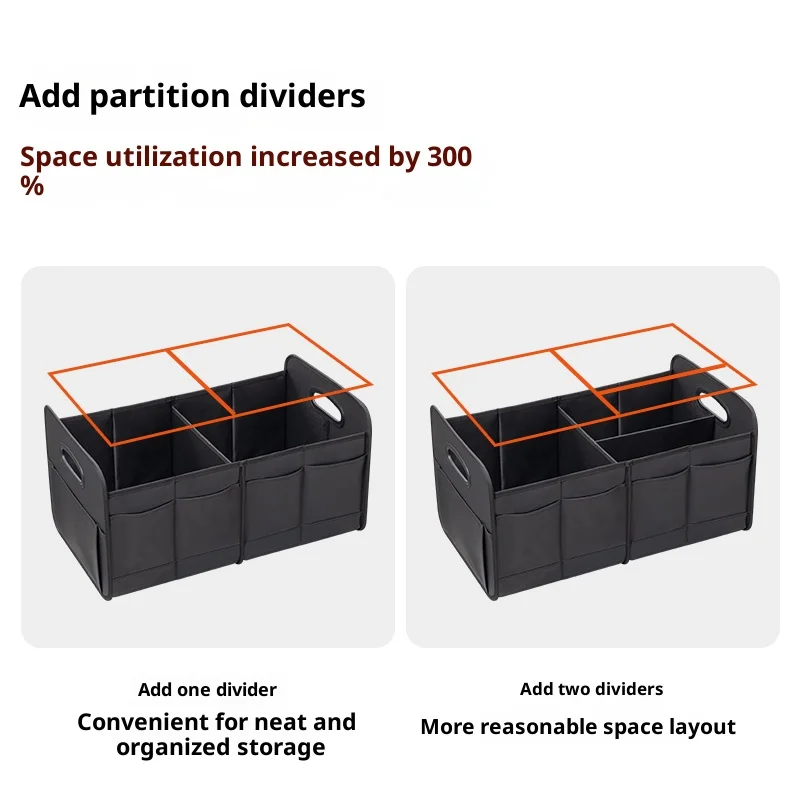 Car trunk storage box, foldable rear luggage compartment storage box, interior decoration items