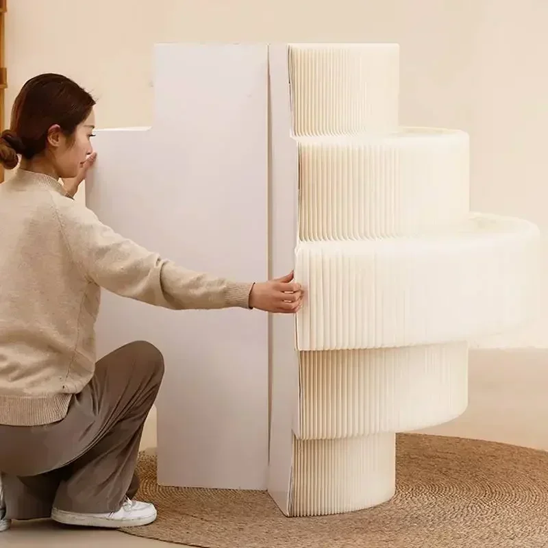 Screen Partition Office Commercial Display Shopping Mall Boutique Booth Folding Paper Rack Product Showcase Shelf Display